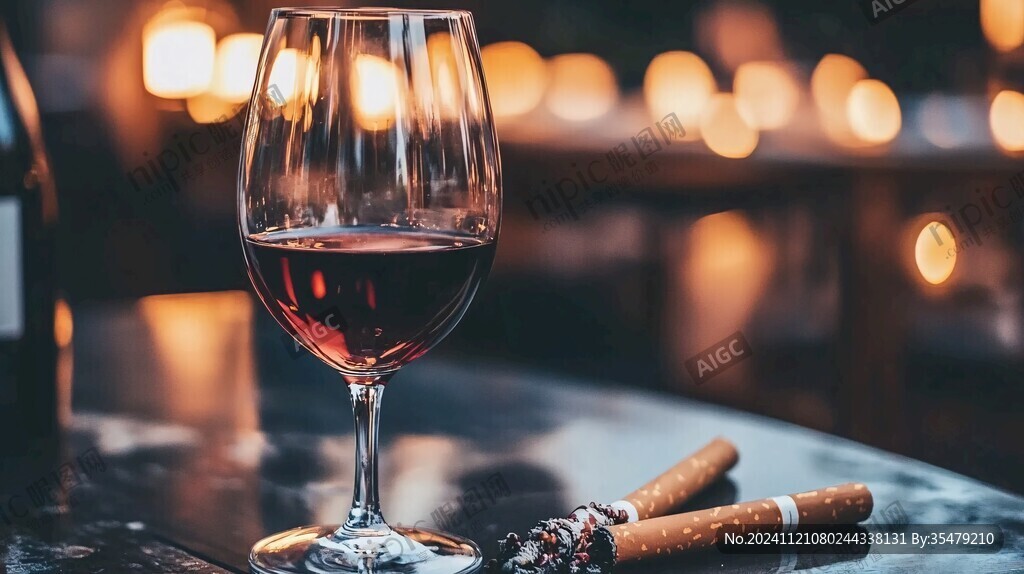 紅酒杯暖色背景