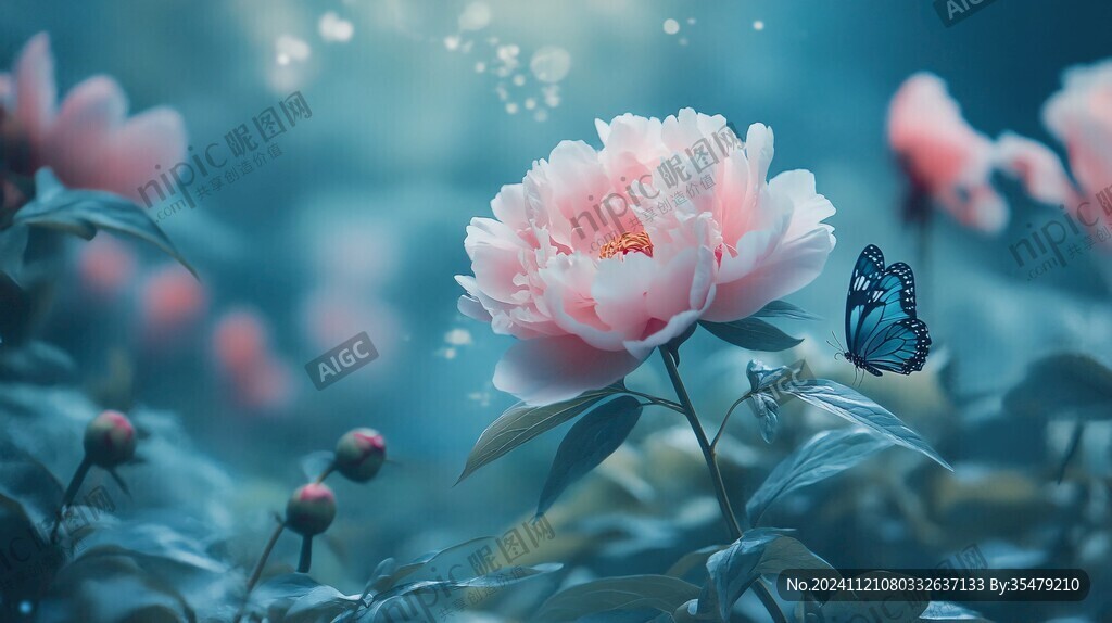 唯美花卉蝶戀花