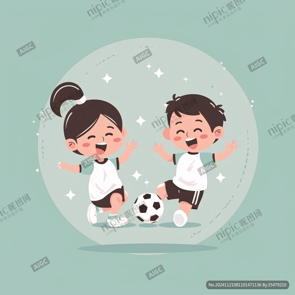 兒童足球插畫