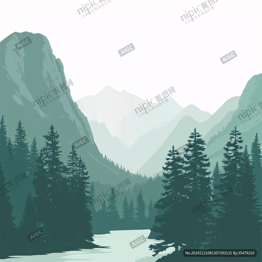 山林背景綠色背景