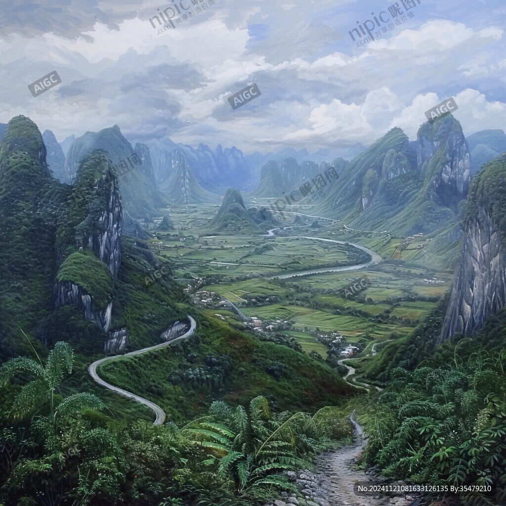喀斯特風(fēng)光畫(huà)