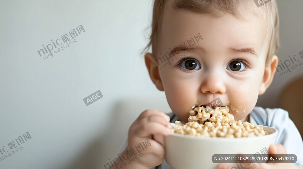 小孩吃豆包