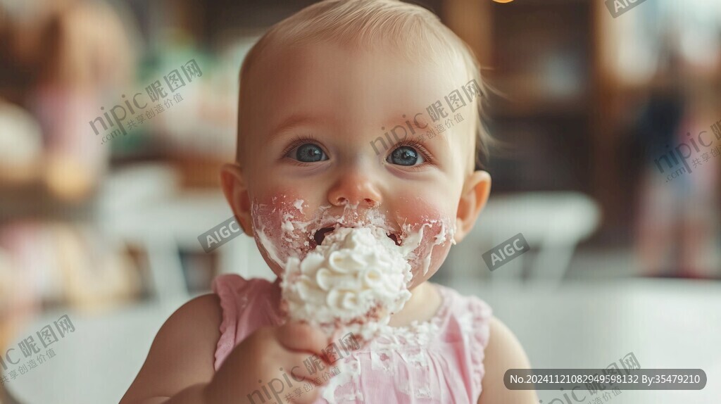 小孩吃雪糕