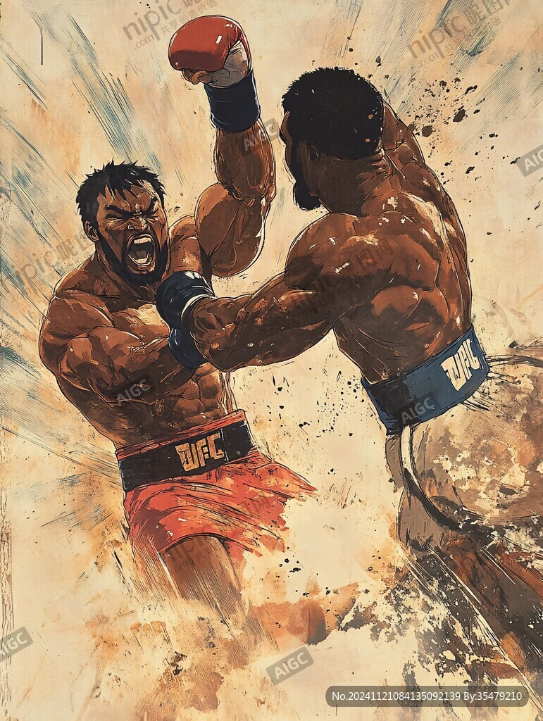 拳擊插畫
