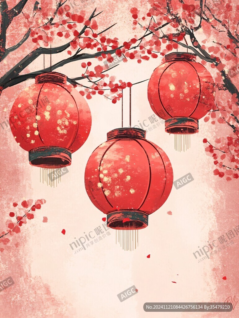 紅燈籠插畫