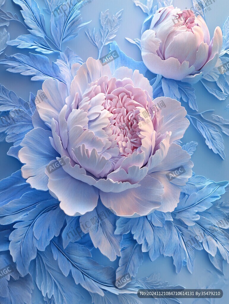 3d立體花卉牡丹
