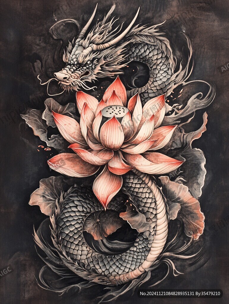 工筆手繪龍