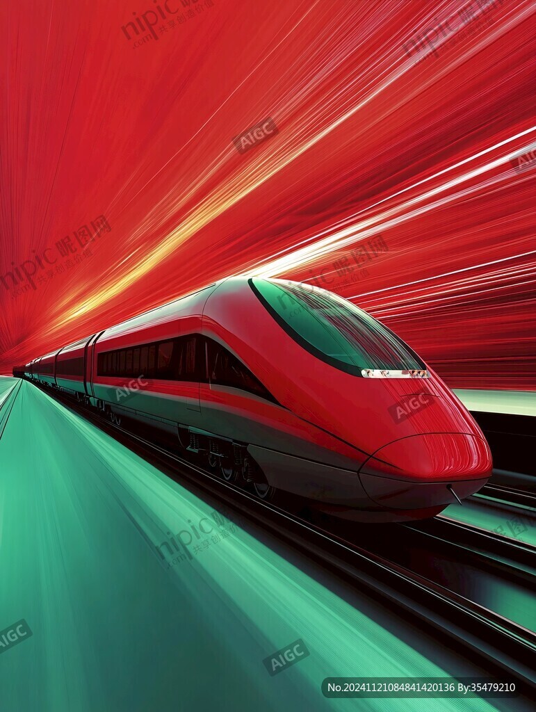 動(dòng)車回家過(guò)年紅色