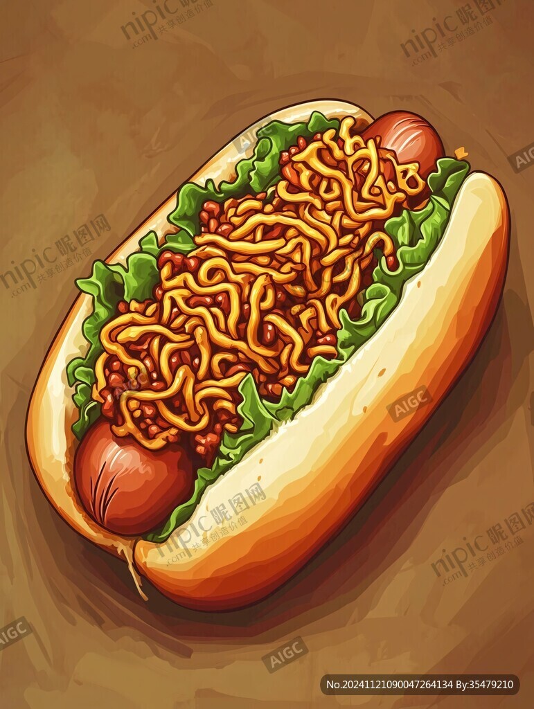 熱狗插畫