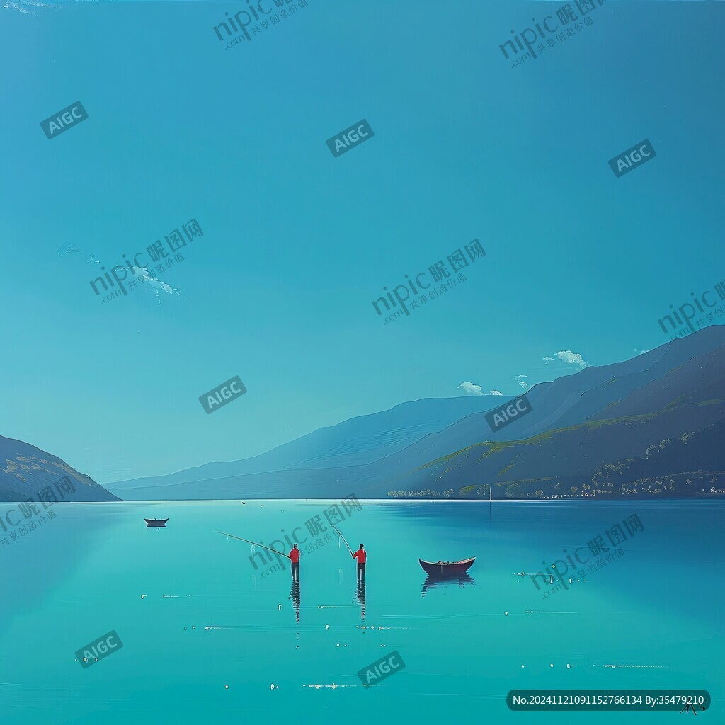 插畫翡翠湖