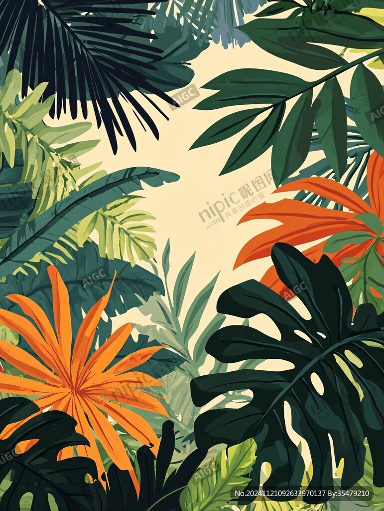 熱帶植物插畫