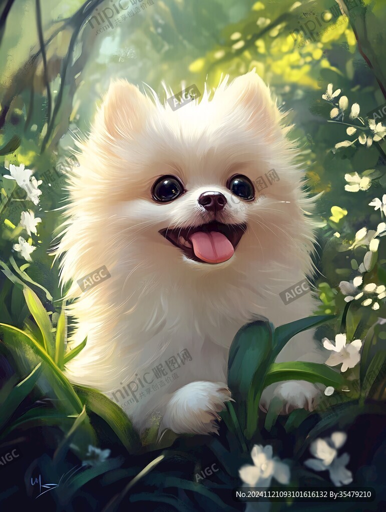 原創(chuàng)插畫薩摩耶