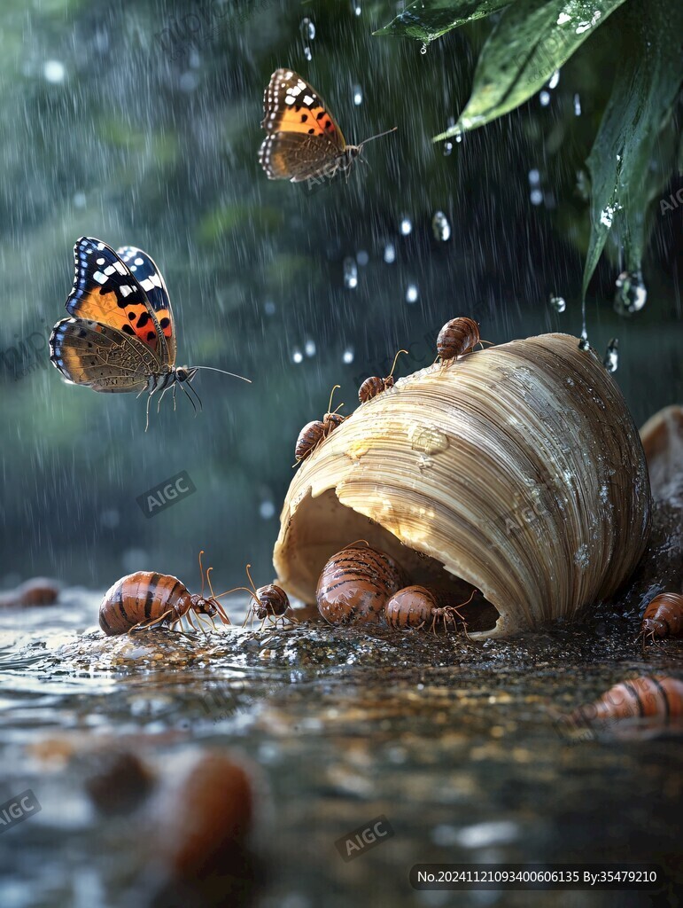 雨中的蝸牛
