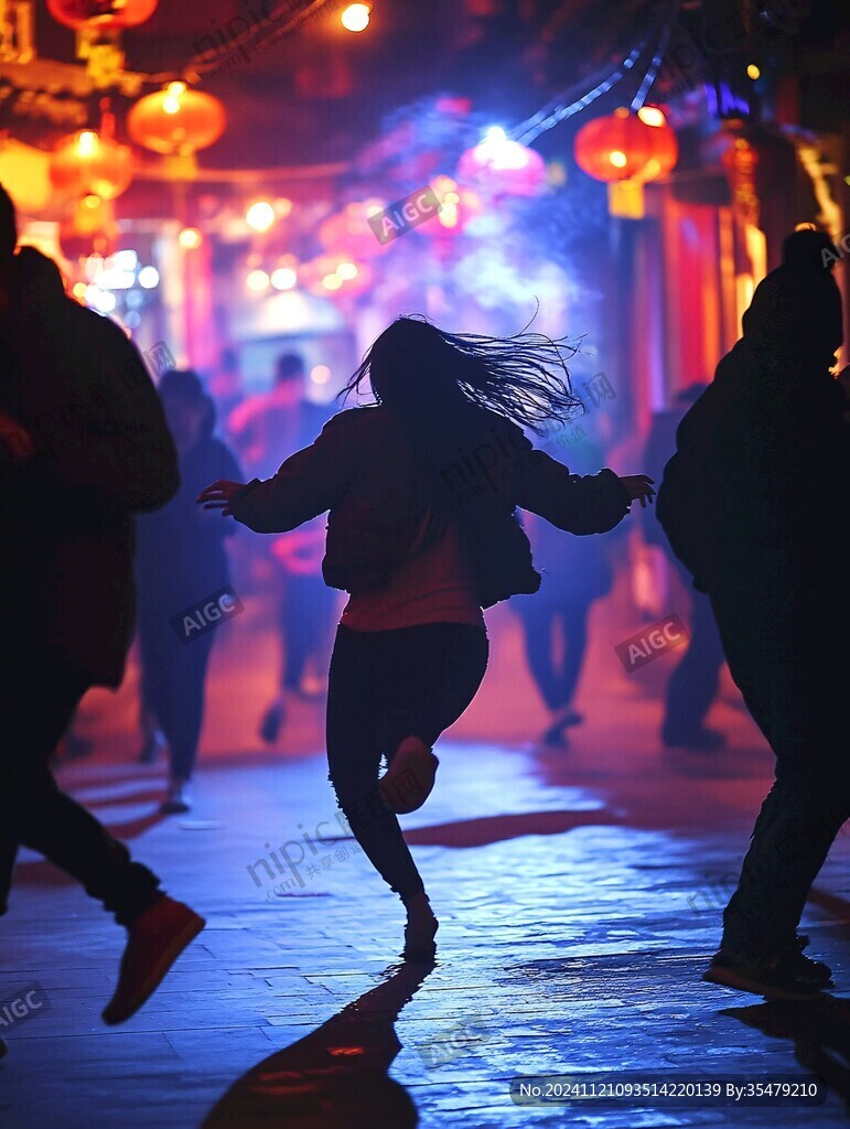 元宵夜游玩的人們