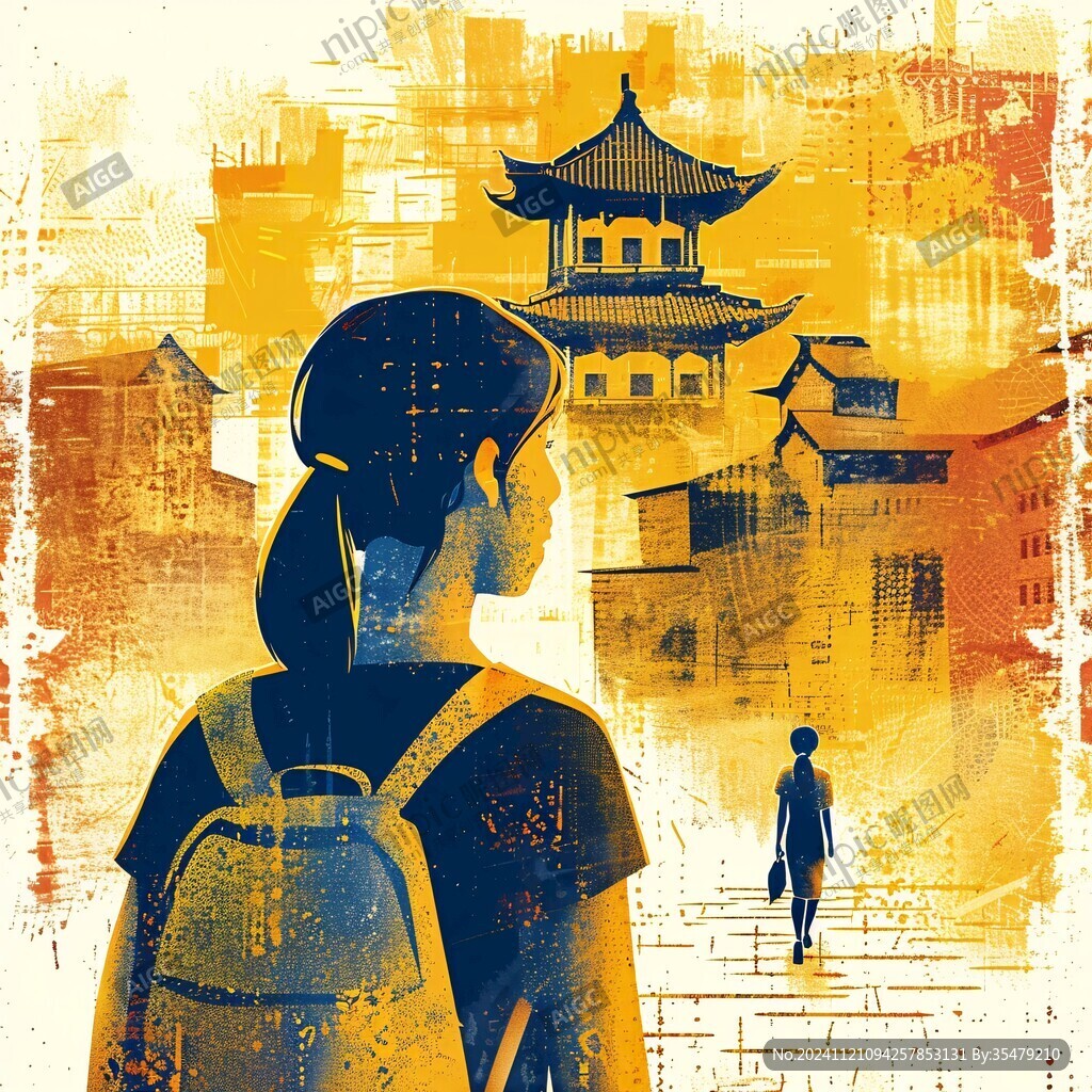 土家族城市插畫