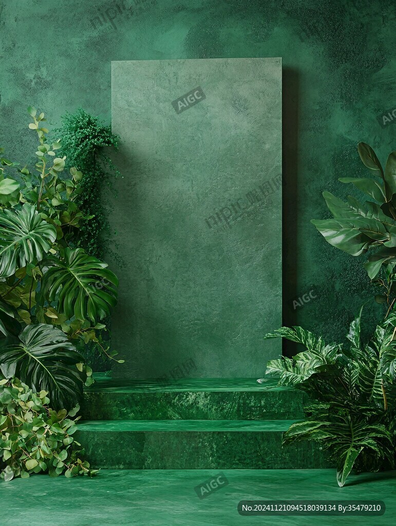 拍照綠植背景墻
