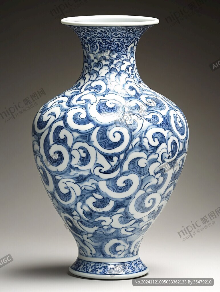 青花瓷云紋花瓶