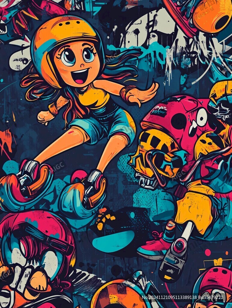 輪滑插畫系列