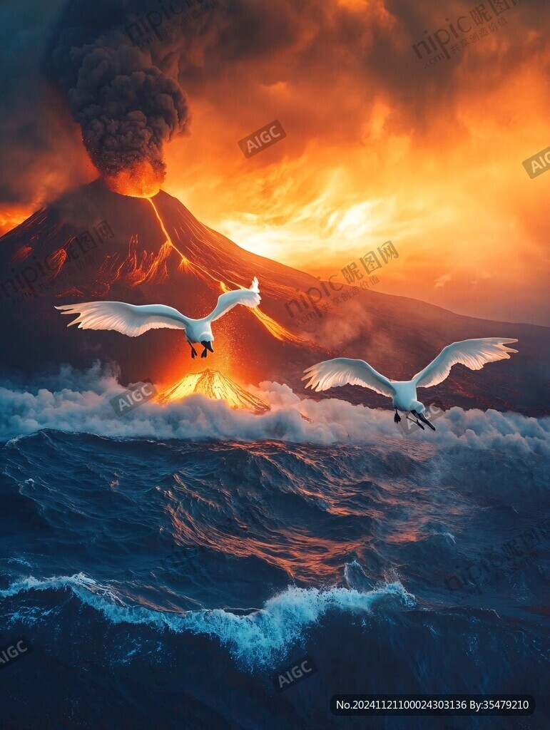 仙鶴海浪旭日東升