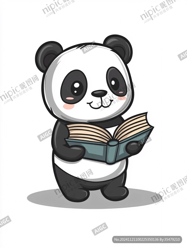 看書的小熊貓