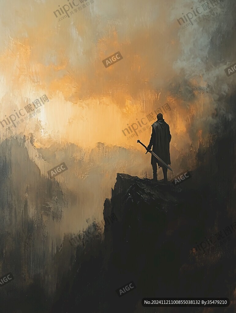 荒野黃昏插畫