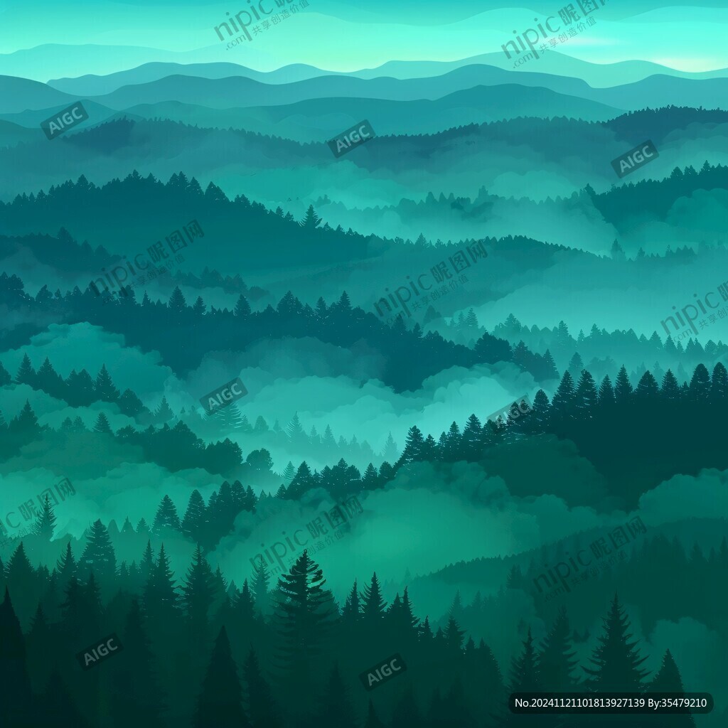 墨綠色山巒