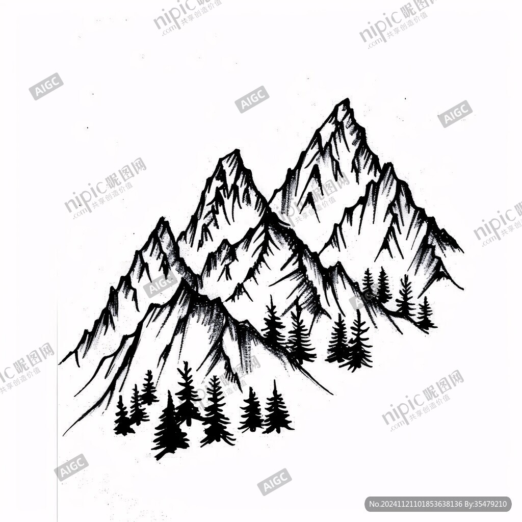 手繪山峰