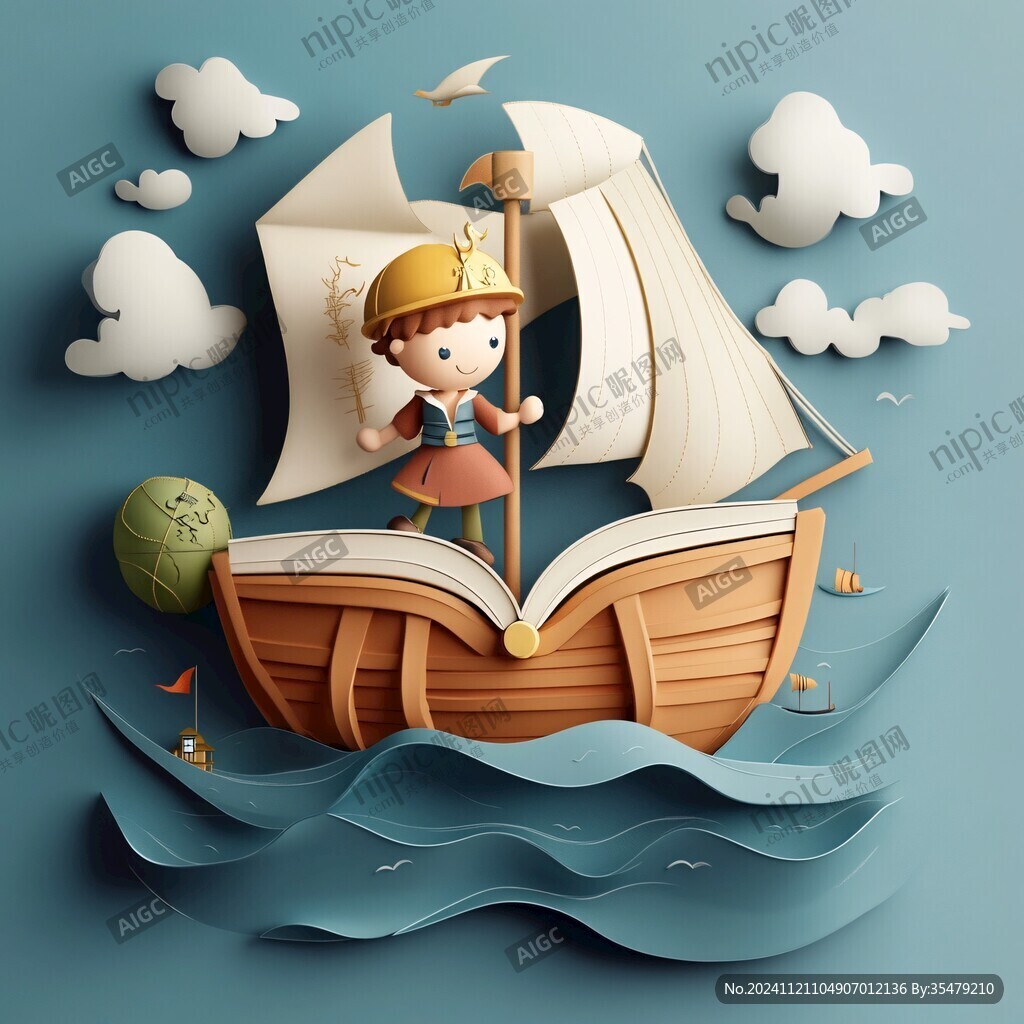 小海盜海盜船海浪