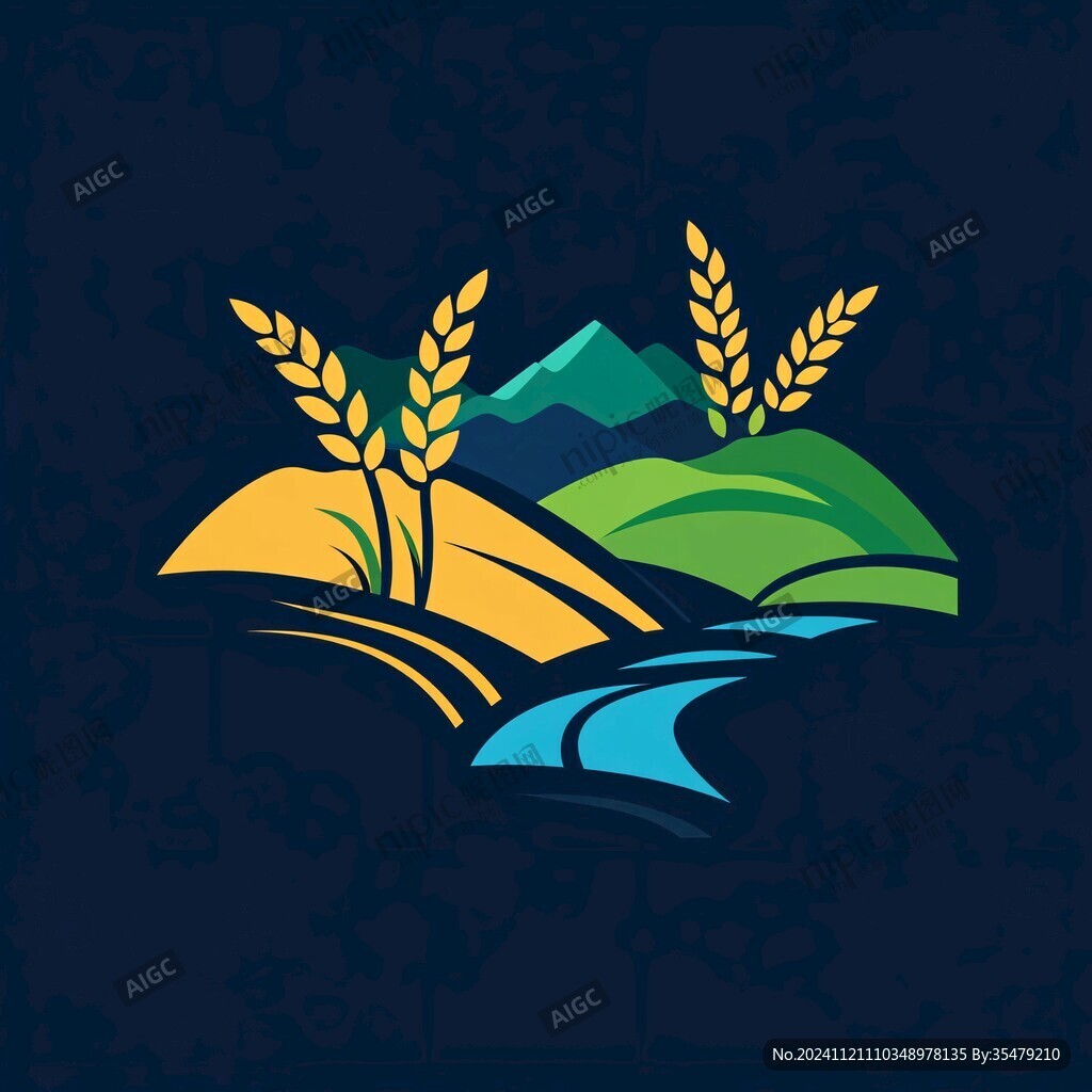 麥穗田野圖標logo