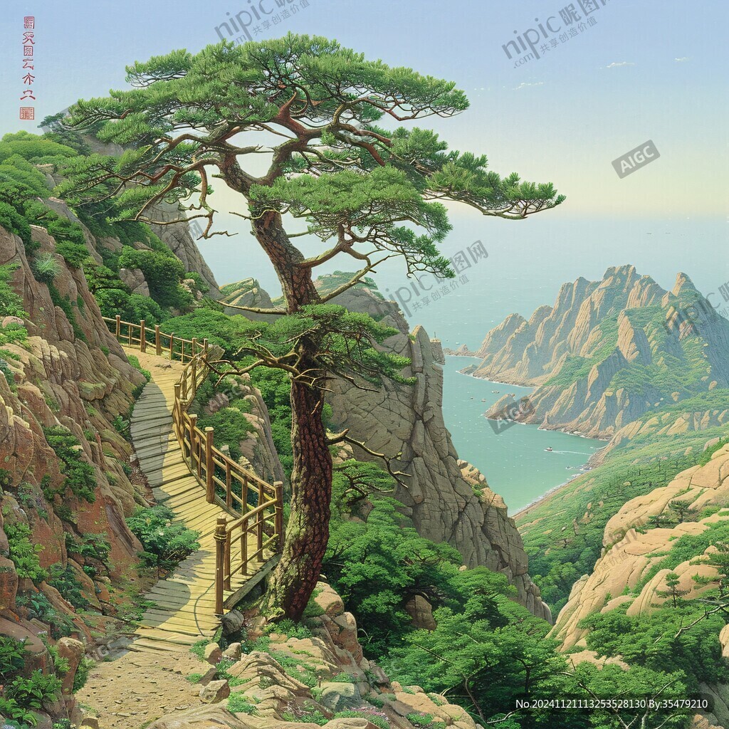 迎客松大圖