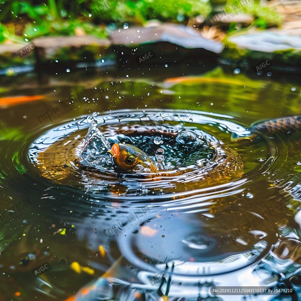 噴水的鯉魚