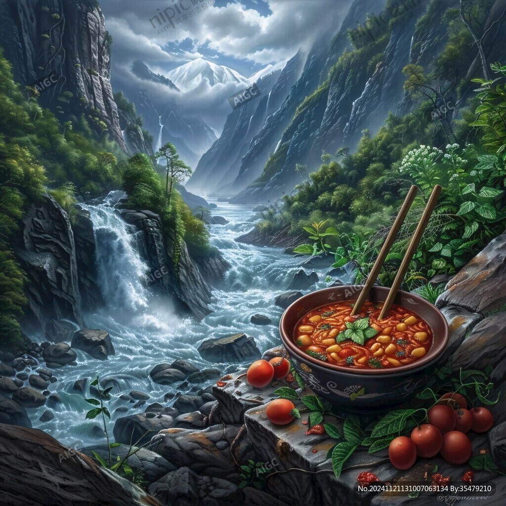 茄汁面意境畫