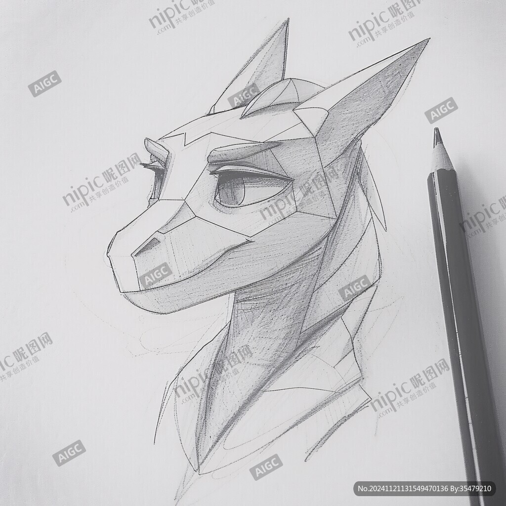狗頭線稿