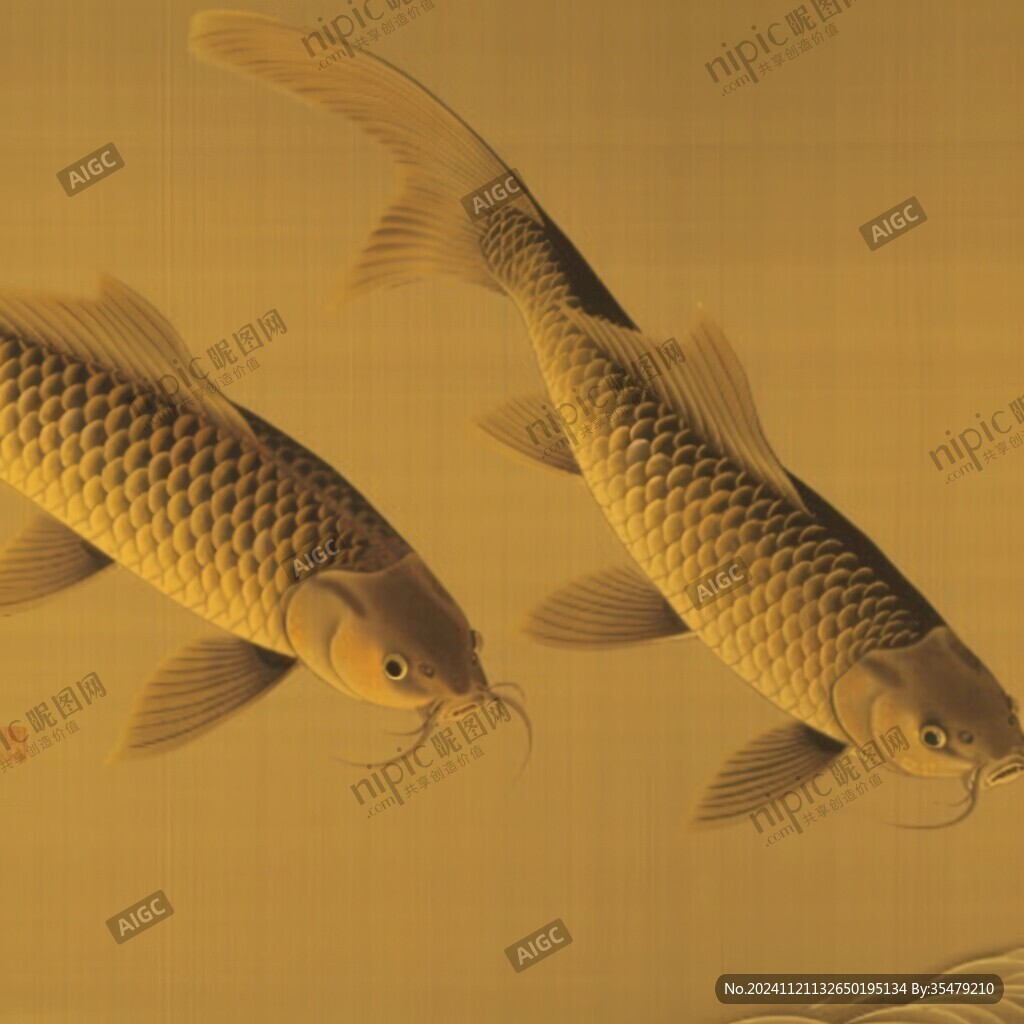 現(xiàn)代鯉魚壁畫