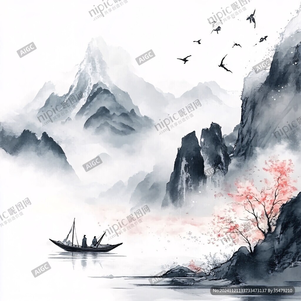 詩意古風(fēng)水墨山水