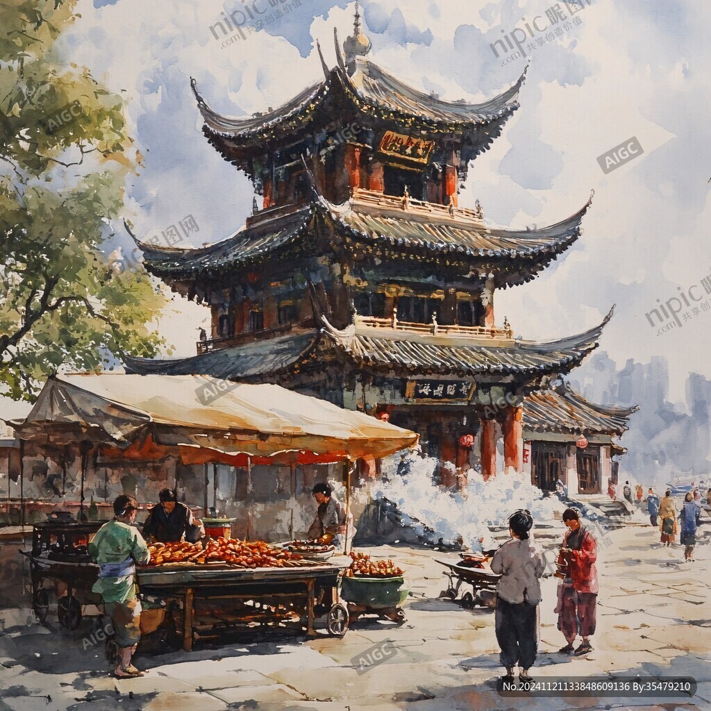中華城市水彩