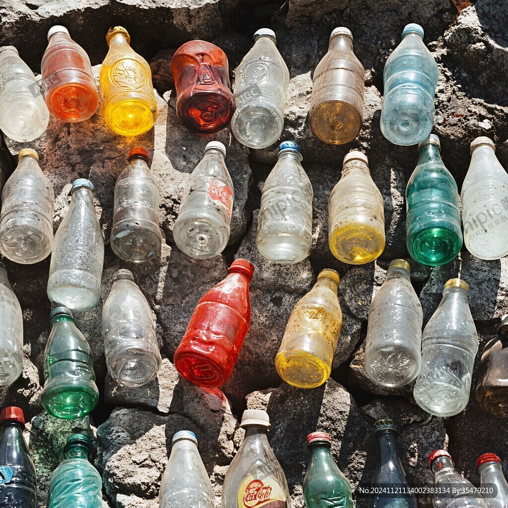 幼兒園的彩色礦泉水瓶