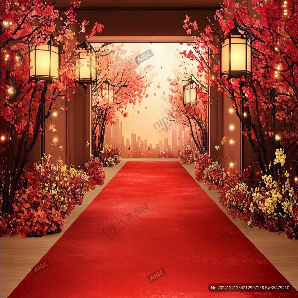 新中式婚禮迎賓區(qū)通道