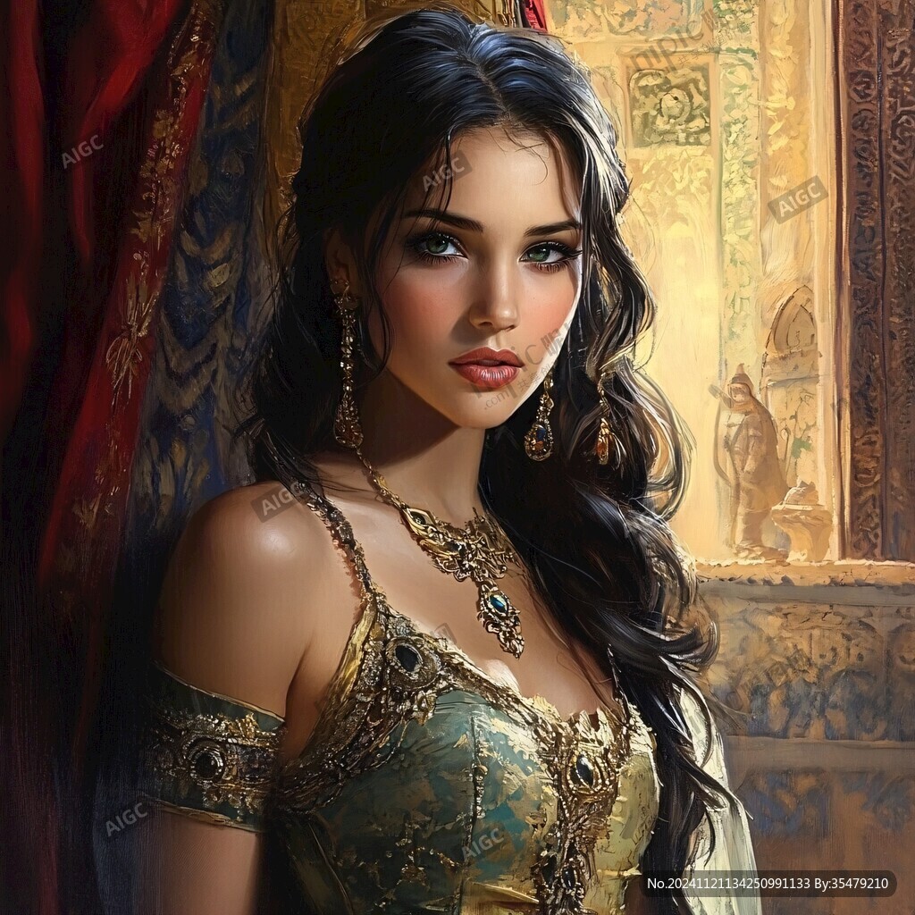 維吾爾美女插畫