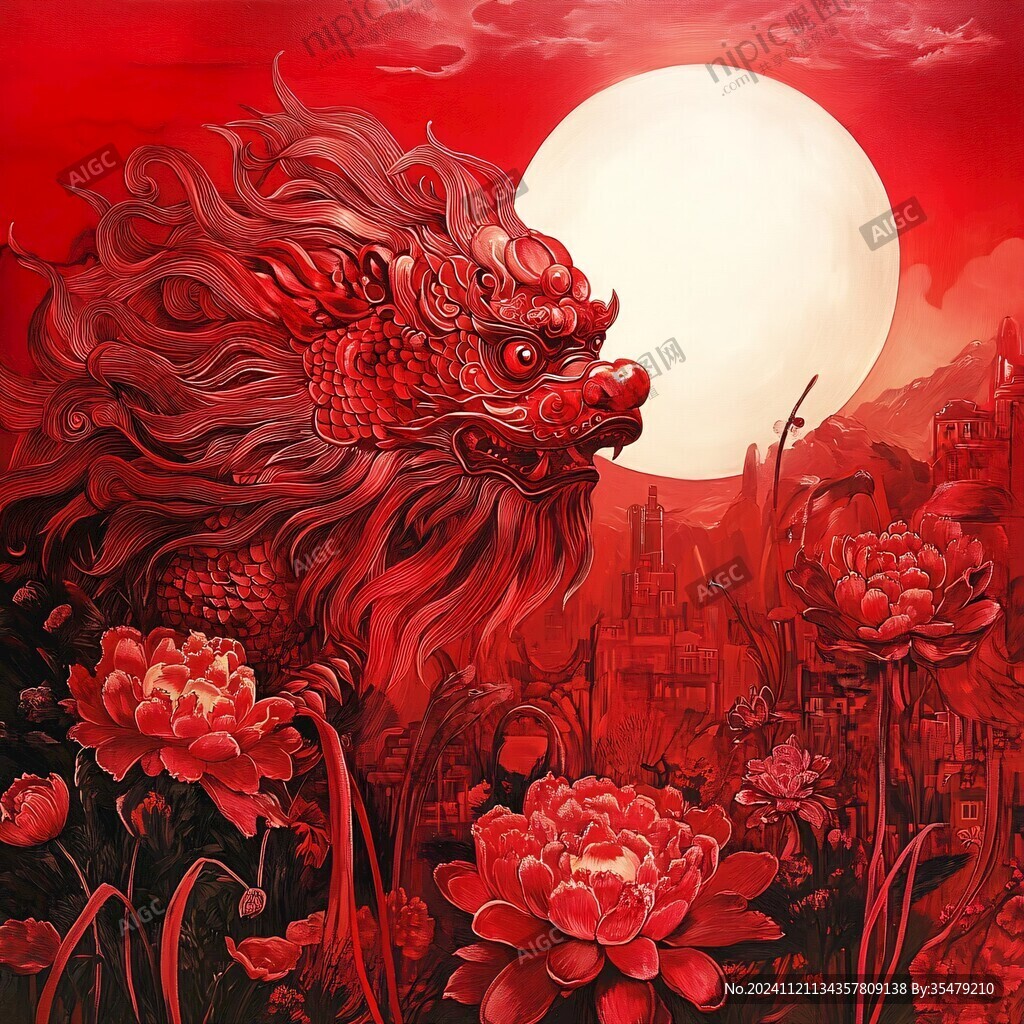 醒獅鼠標墊插畫