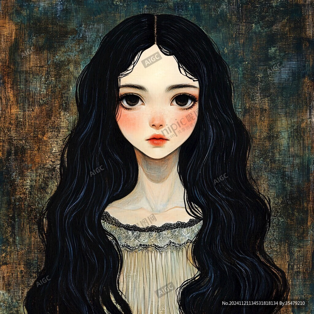 少女頭像插畫