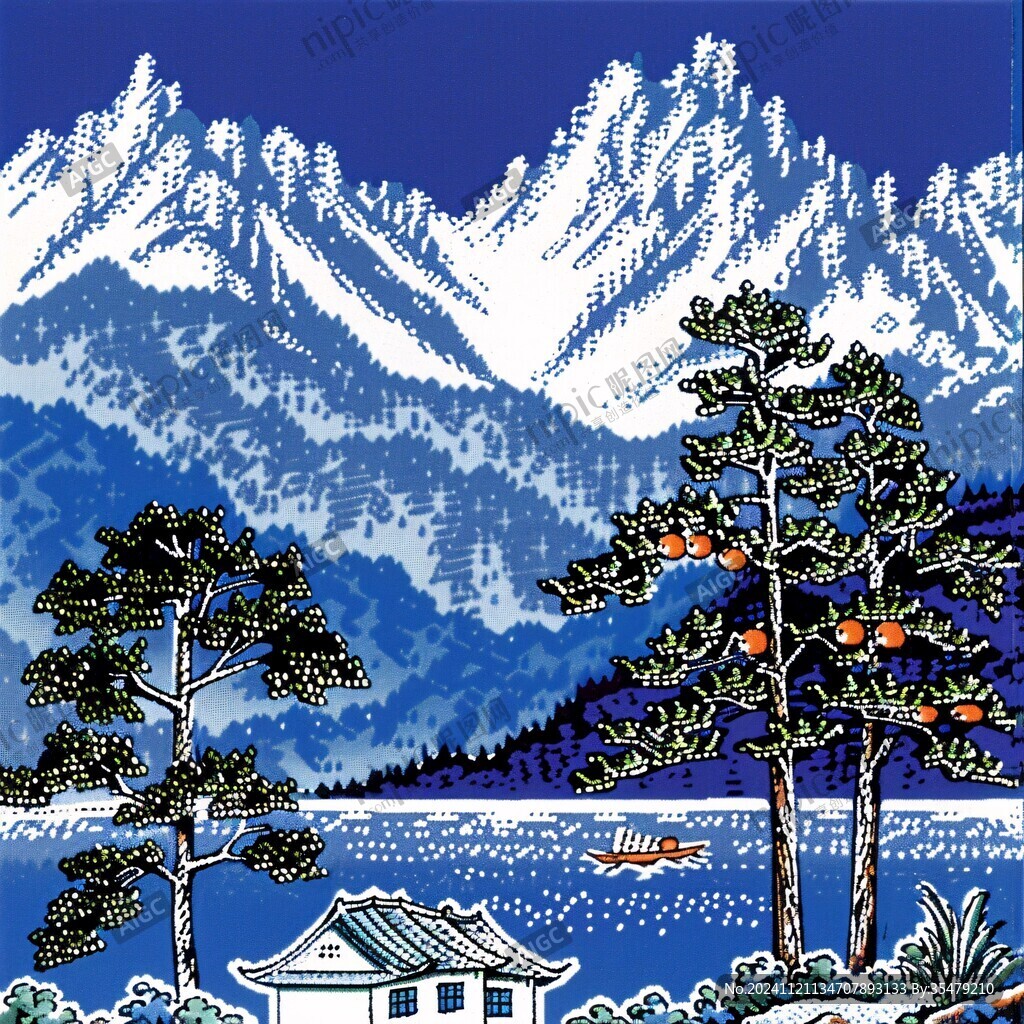 東北雪松插畫