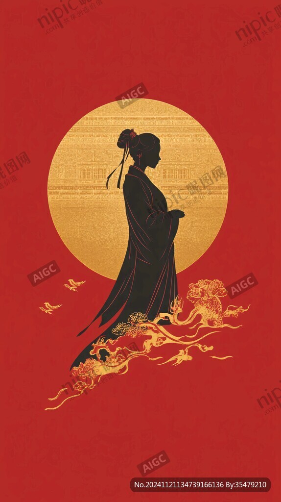 紅金風(fēng)插畫(huà)