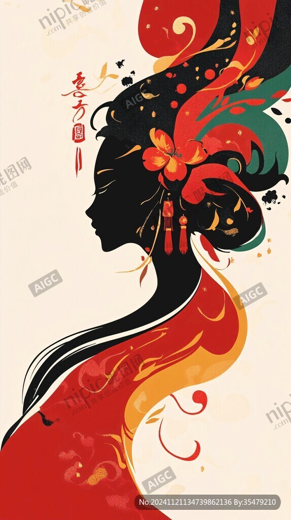 彝族美女插畫(huà)