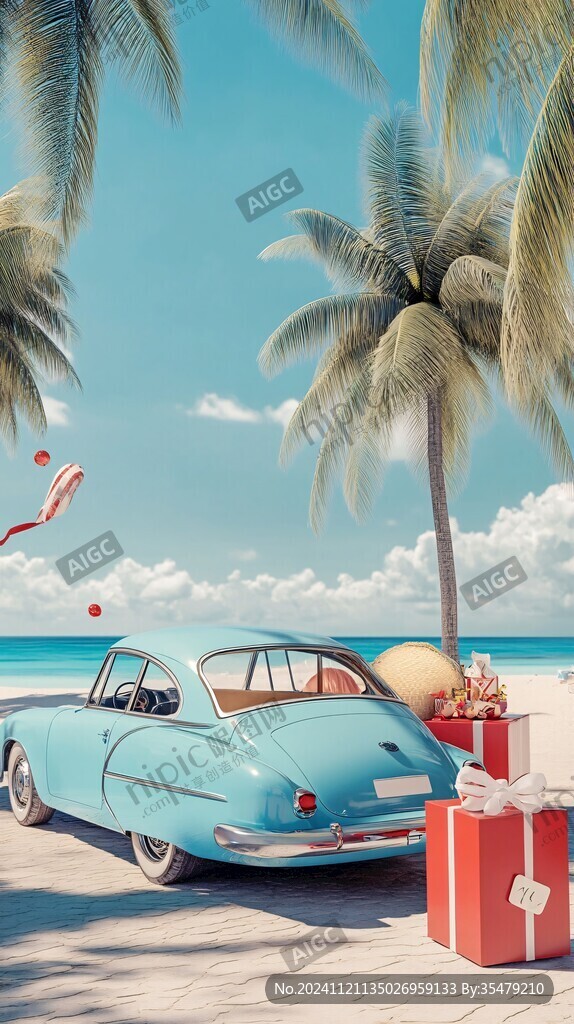 旅游夏日海邊游