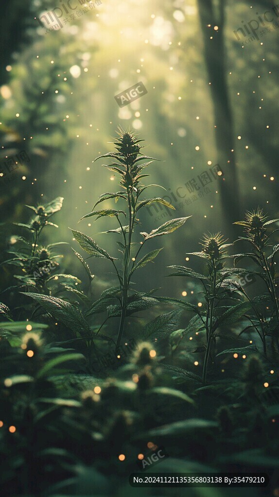 金色陽(yáng)光綠色植物