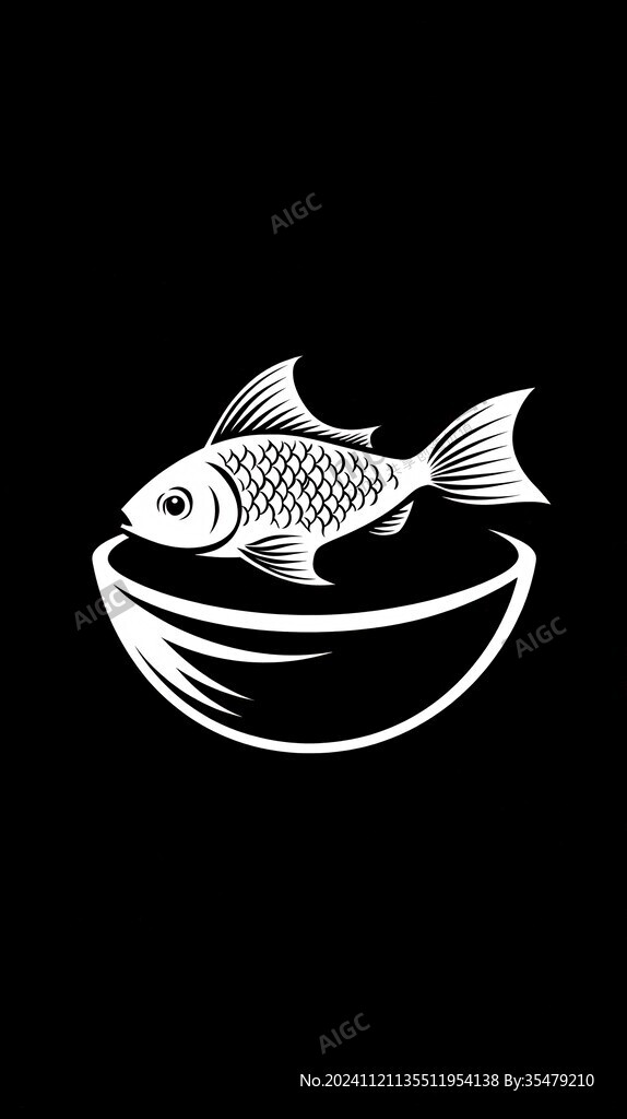 原創(chuàng)炭烤魚單色圖案