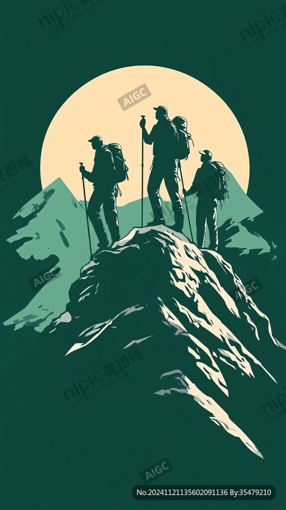登山探險(xiǎn)登山海報(bào)