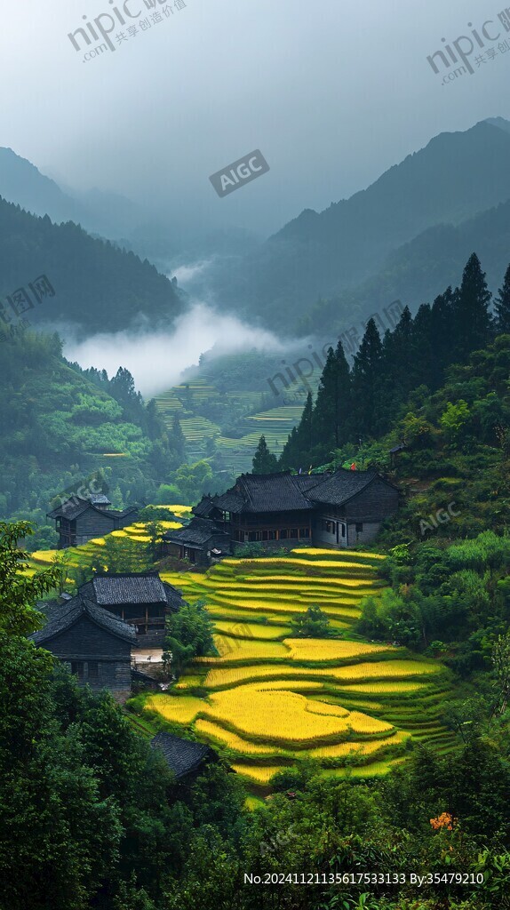 煙雨梯田
