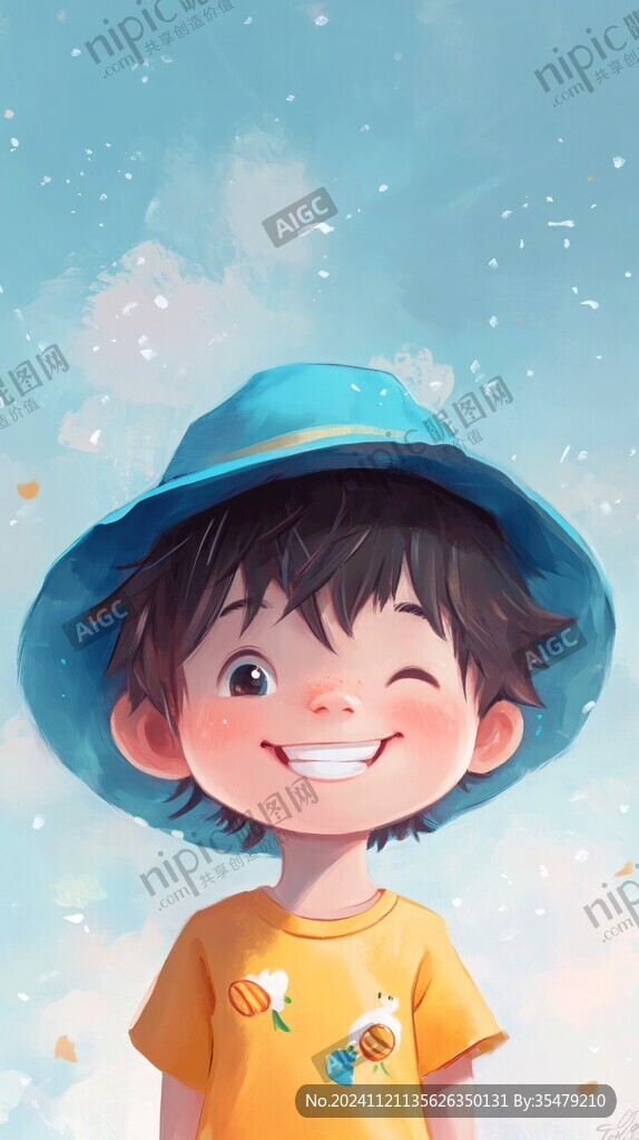 插畫陽光男孩